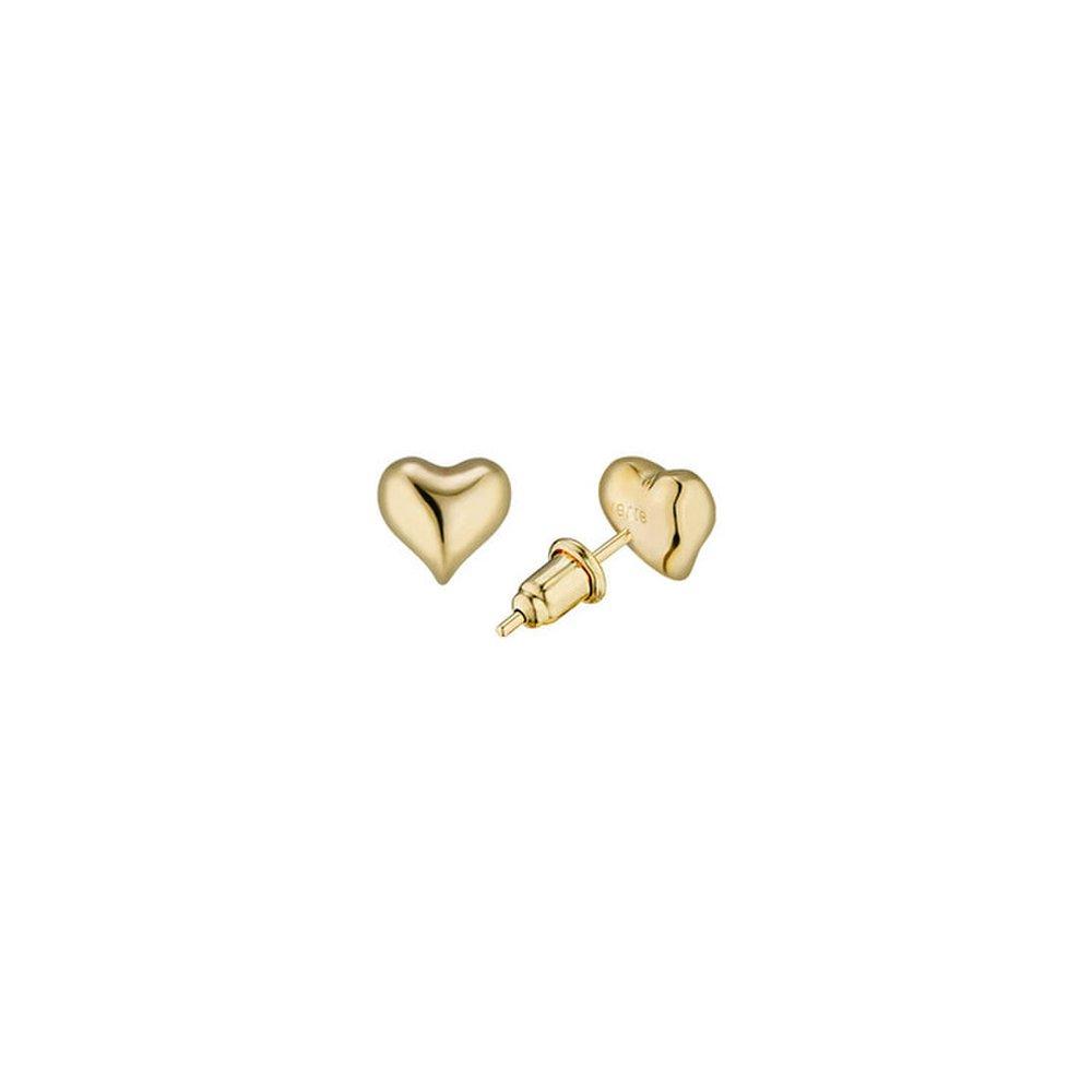 [925 Silver] Deux.Silver.137 / Full Heart Earring (7Mm)(Gold)