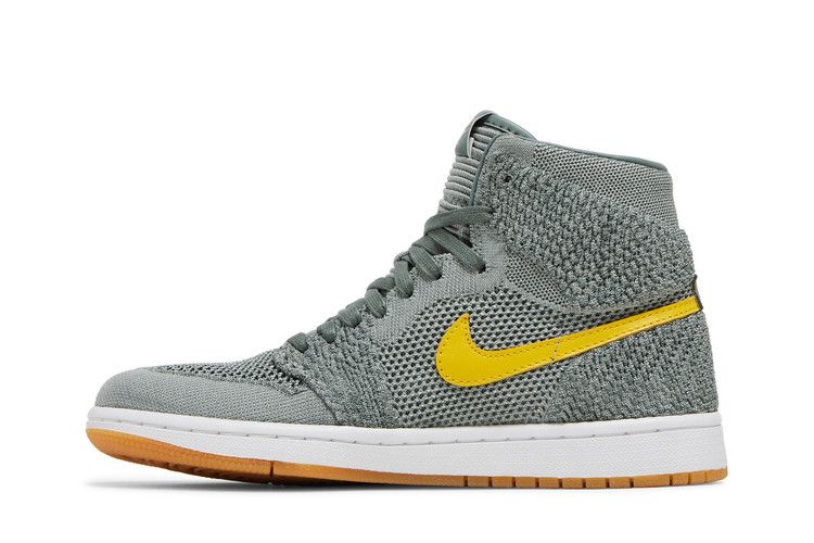 Kids' Sneakers Jordan 1 Retro High Flyknit Clay Green (GS) Clay Green/White-Hyper Cobalt-Gum Yellow