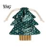 Lightweight Fabric Pouches Christmas Tree Shaped Gift Bags with Drawstring, Reusable Holiday Bags, Drawstring Storage Winter Goodie for Present
