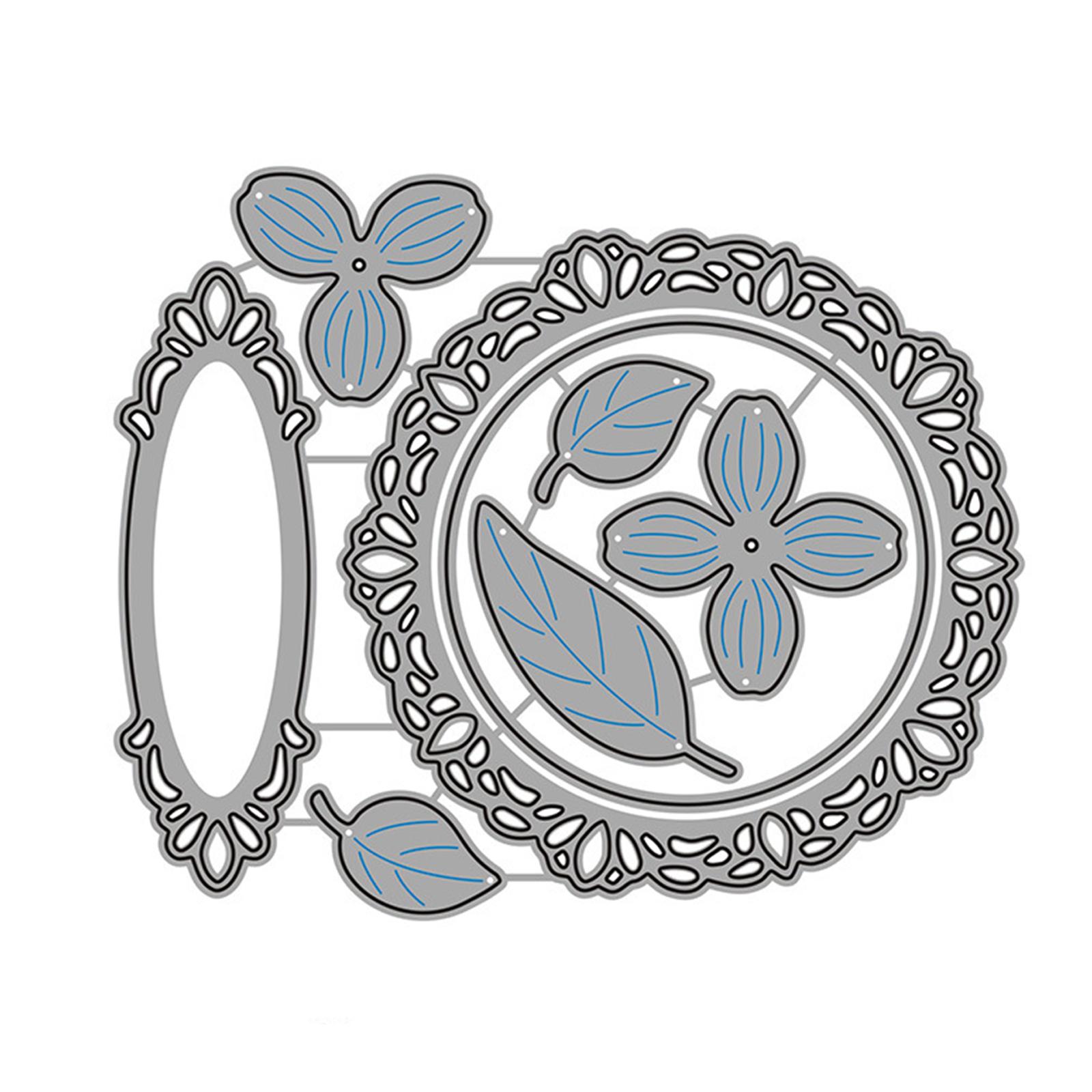 Flower & Circle Frame Cutting Dies Exquisite Scrapbooking Embossing Template 1