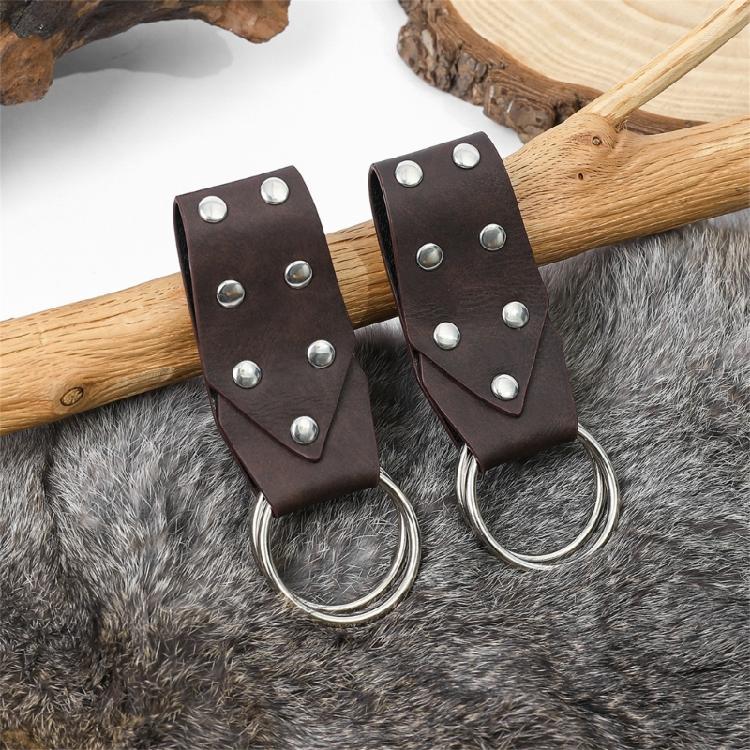 Renaissant Rivets Studded O Rings Belt With Detachable Nordic Design Pouch For Cosplay Enthusiasts Dressingup Waist Props