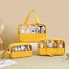 New PVC Makeup Bag - Semi-Transparent Waterproof Travel Toiletry Bag Large Capacity Pouch for Bathroom Essentials & on-the-Go