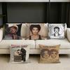 Retro Funk Singer BBruno MMarS Square Sofa Pillow Cover Solid Color Living Room Home Decor Cushion Case