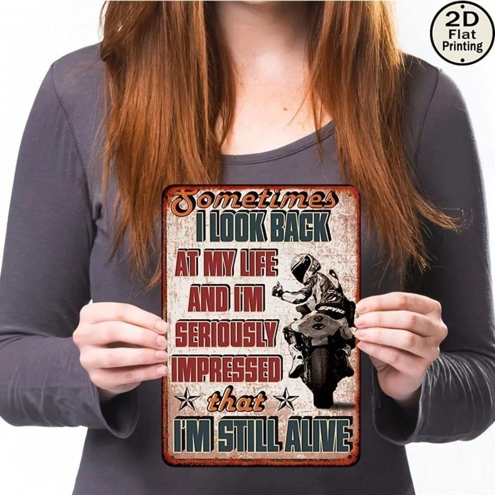 Vintage Motorcycle Tin Sign Metal Wall Art Retro Garage Cafe Decor 8x12 Inches
