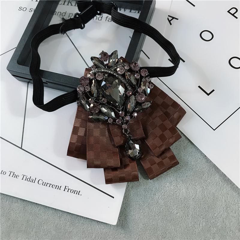 Korean Version of Bow Tie Female College Style Japanese Free-play Female Collar Flower Diamond Jewelry Shirt Accessories Male Bo