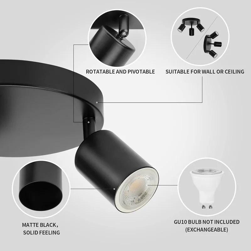 Nordic Surface-Mounted GU10 Anti-Glare Rotatable Ceiling Spotlight for Living Rooms and Corridors