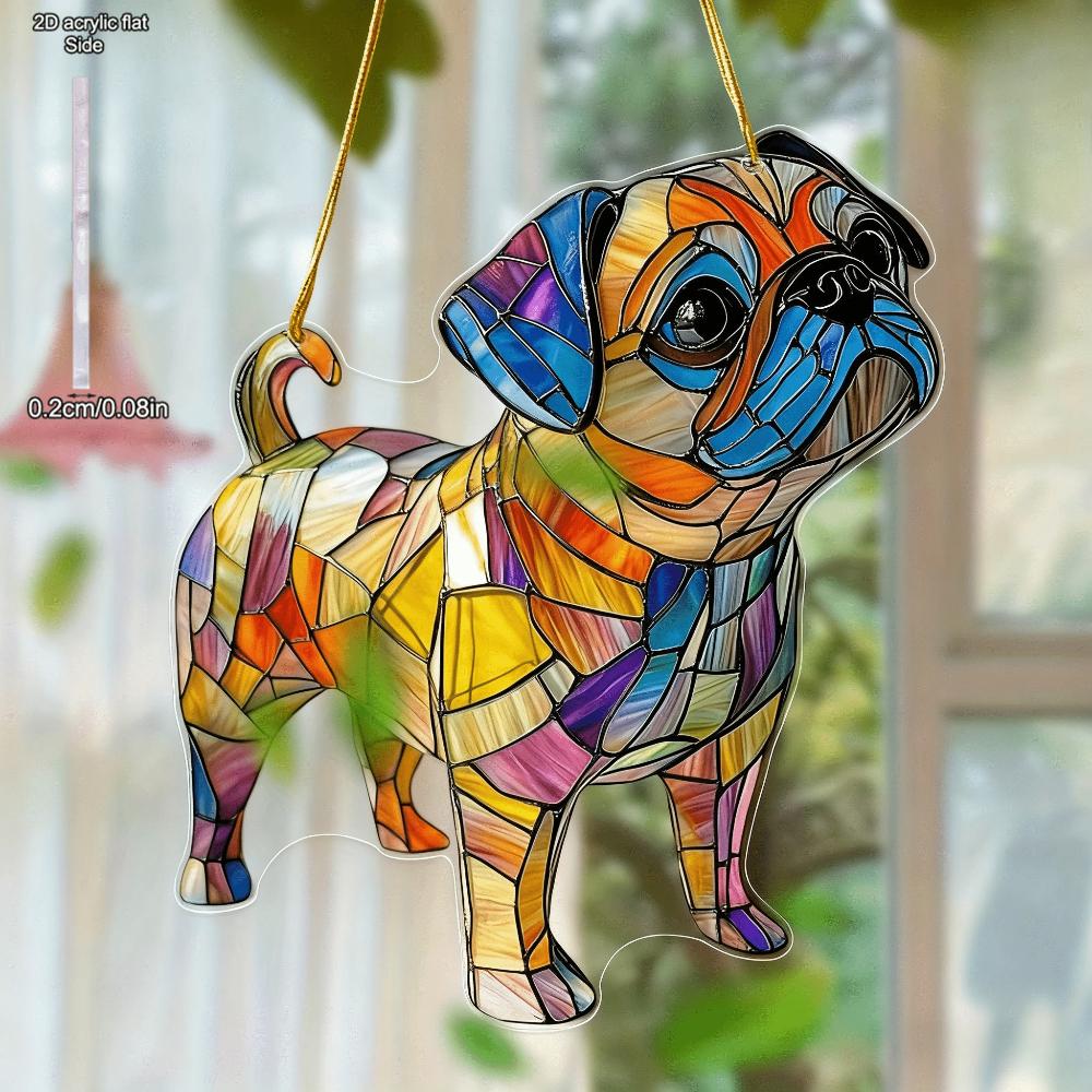 Gothic Abstract Art Style Acrylic Dog Animal Pendant Decoration New Dog Pendant Home Window Decorative Ornaments, Sun Catcher