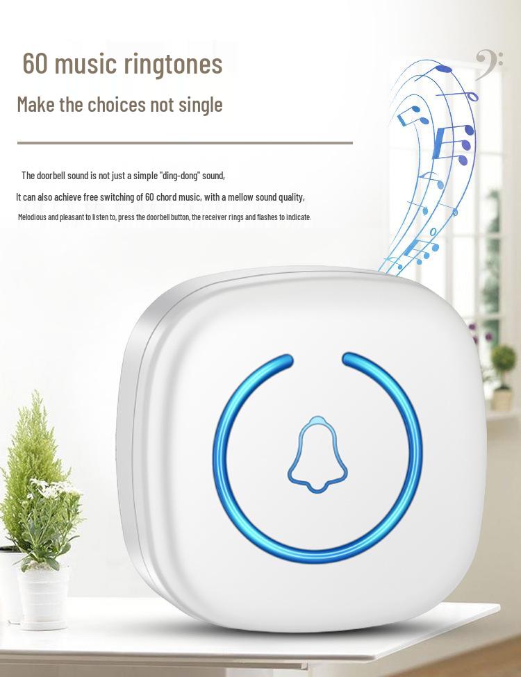 Kinetische Energie Drahtlose Wasserdichte Türklingel, Batterielos, Große Reichweite, Hohe Lautstärke, Ideal für ältere Menschen.