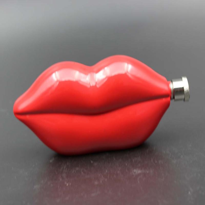 5 Oz Banana Stainless Steel Hip Flask Portable Red Lip Metal Liquor Whiskey Alcohol Pocket Hidden Flask Containers For Camping