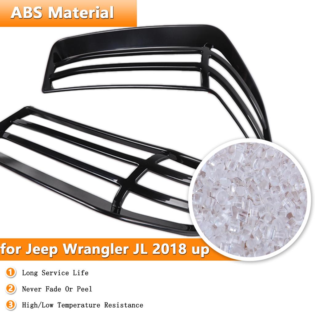 Car Front Headlight/Tail Light/Wheel Eyebrow Lamp Guards Cover Trim for Jeep Wrangler JL 2018-2025 2025 Exterior Accessories