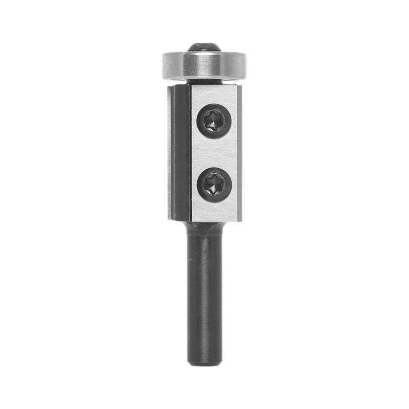Reversible Plates Flush Cutter 8 mm Shank, Flush Cutter with 2-Sided Interchangeable Carbides Flush Trimming Router Bit