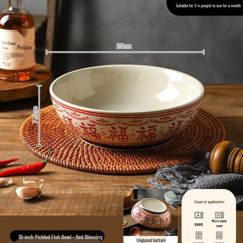 ZISIZ Chinese Ceramic Noodle Bowl