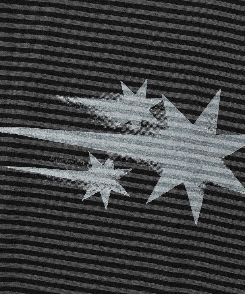 NICEGHOSTCLUB Stripe Rush 3Star Ringer Crop Tee_Black(Ng2Gmft532A)