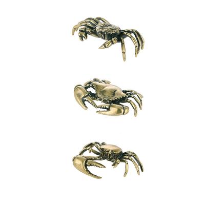 Pure Brass Crab Figurines Mini Animal Statue For Office Desk Living Room Antique Animal Miniature Figurines Home Decor