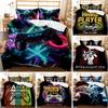 Gaming Bed Duvet Cover Set Twin,Gamer Bedding Sets for Boys Kids,Game King Size Duvet Cover Set 2/3pcs Microfiber Game Bed Set