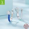 S925 Sterling Silver Blue Star Ear Buckle Women'S Pop Shining Pentagram Earrings Earrings
