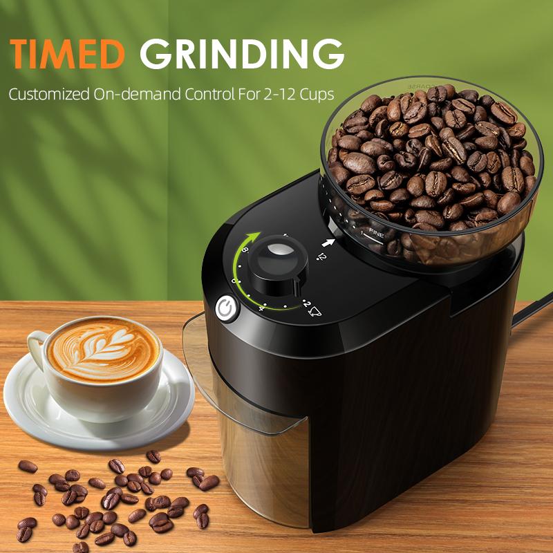 220V/120V with 28 Precise Grind Setting Electric Burr Coffee Grinder Adjustable Burr Mill Conical Coffee Bean Grinding