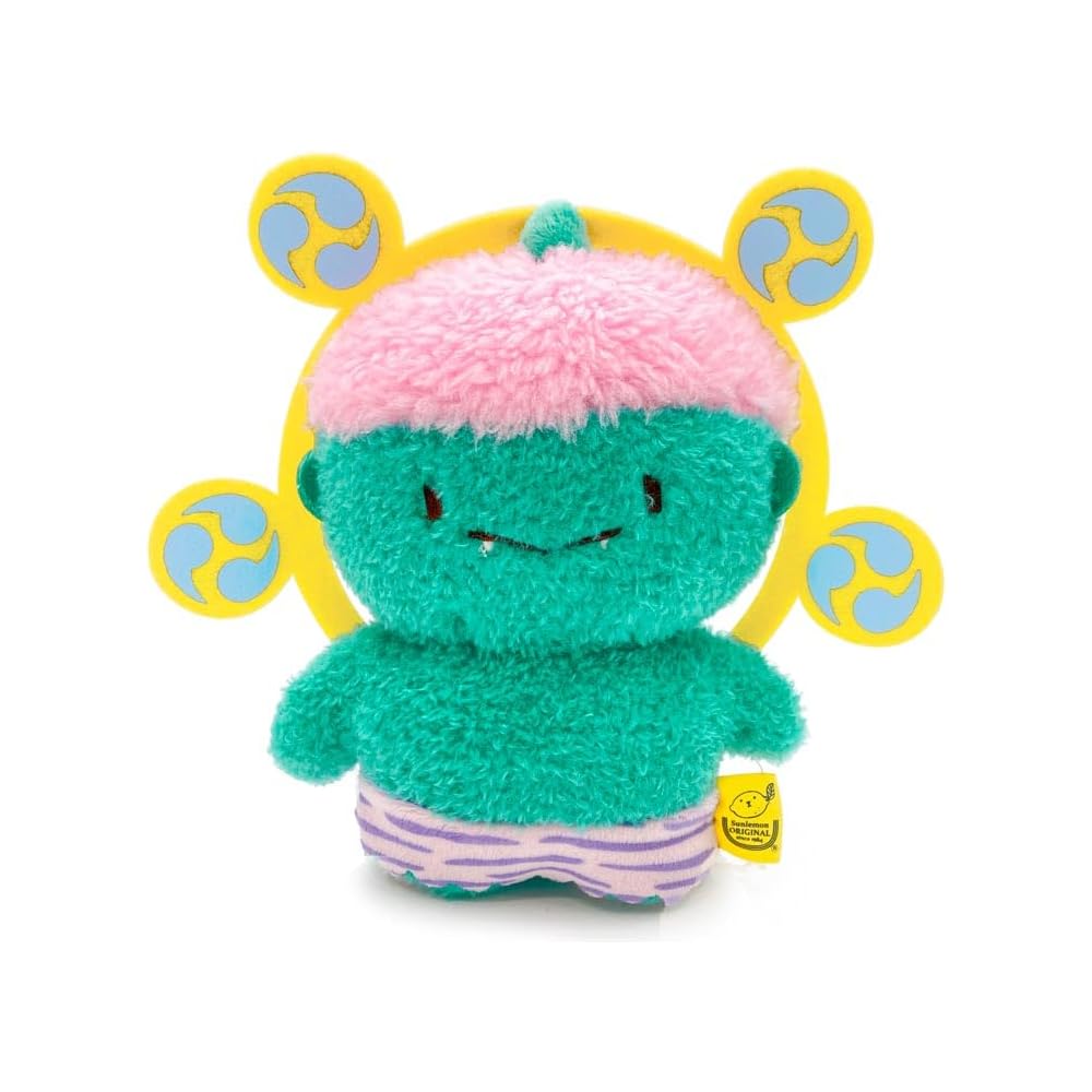 Sunlemon Fuwafuwa Tatton S Thunder Green Plush Toy 17.5x6x15cm Cute for Setsubun and Winter