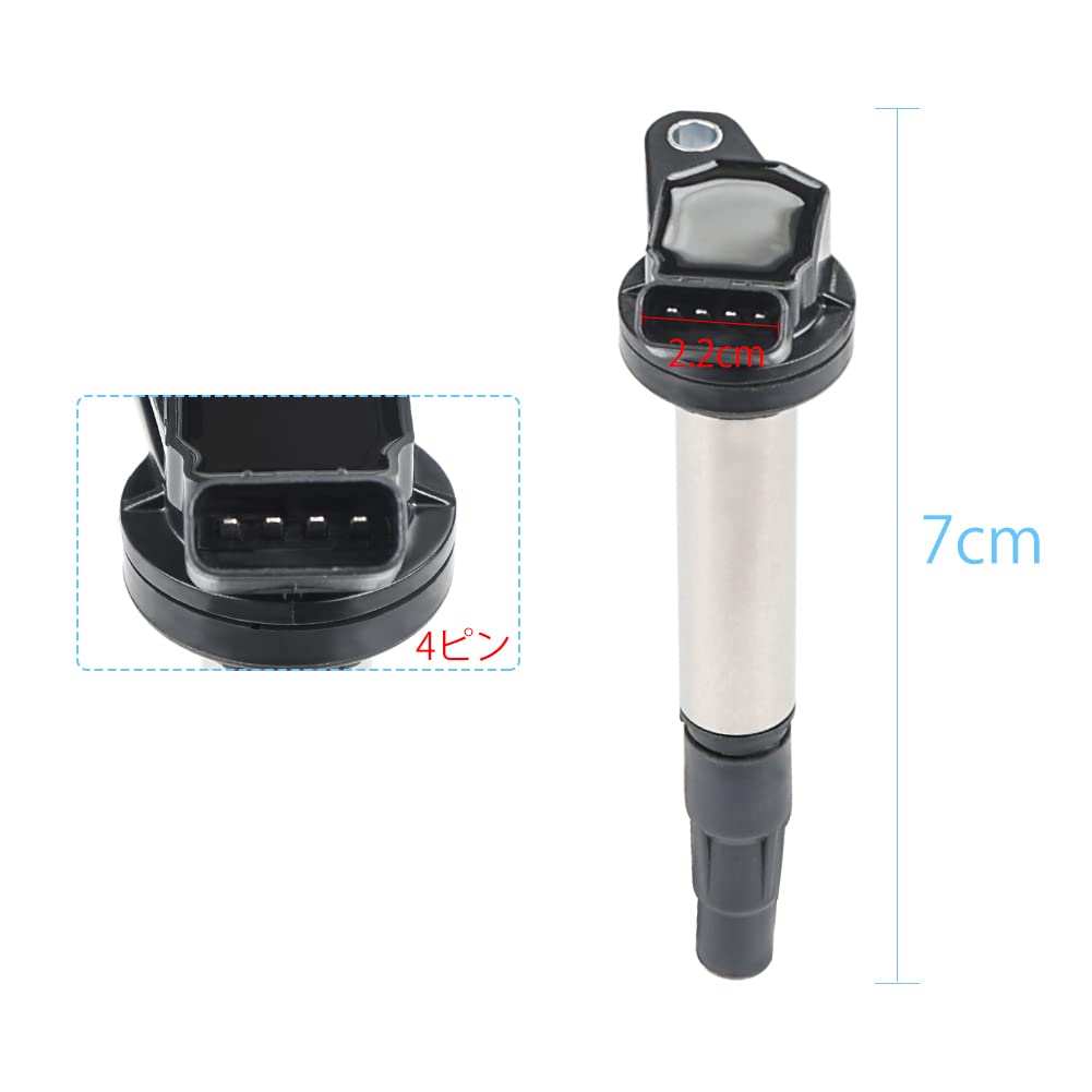 Ignition Coil for Toyota 90919-02252/90919-02258 ISIS ZGM10G/ZGM10W/ZGM11G /ZGM11W/ZGM15G/ZGM15W Set of 4