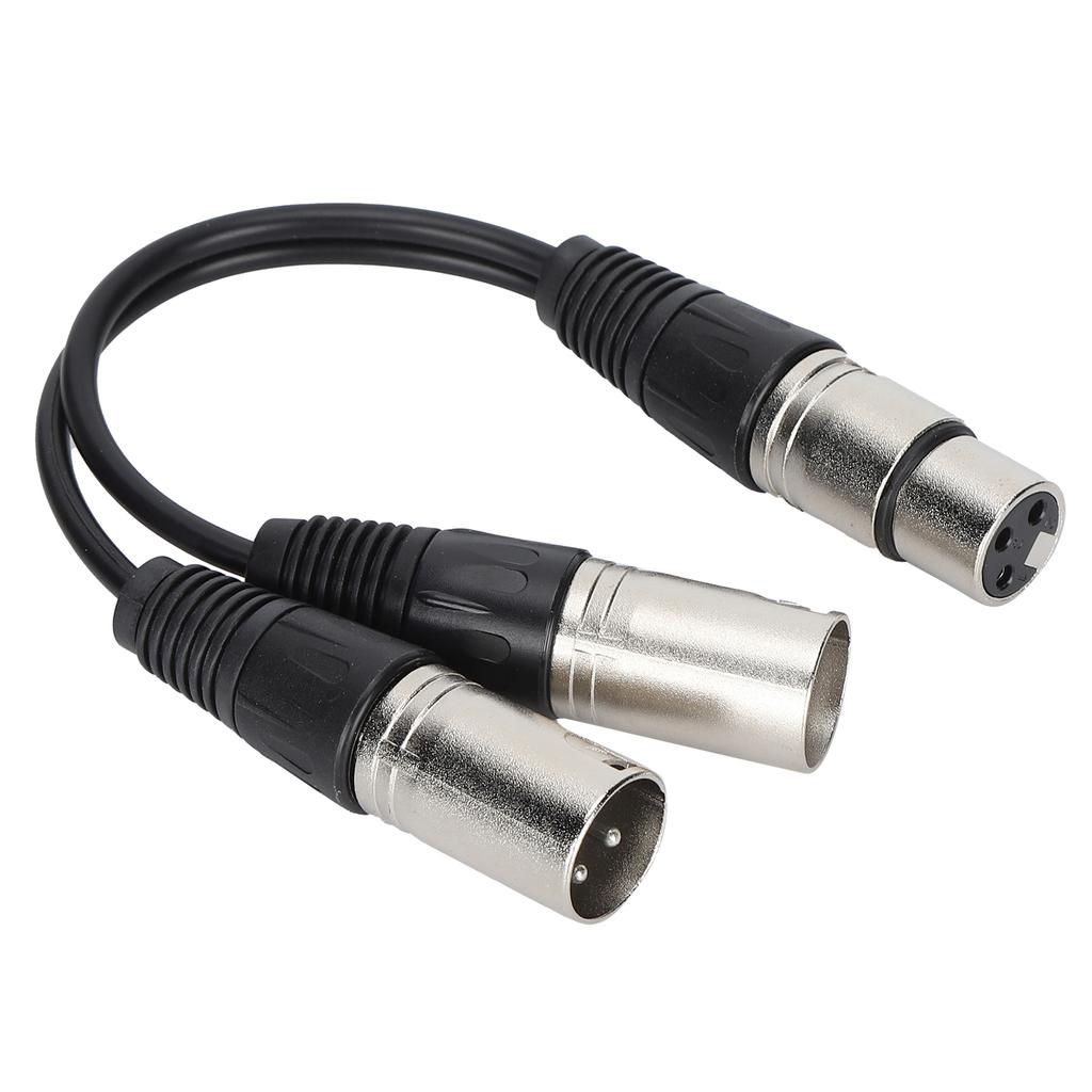 XLR Female to Dual XLR Male Cable Microphone Stereo Balanced Connection Cord for Audio AdapterWhite 0.25m   0.8ft