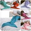 Soft And Stylish Mermaid Tail Blanket Plush Knitted Acrylic Throw For Spring And Autumn