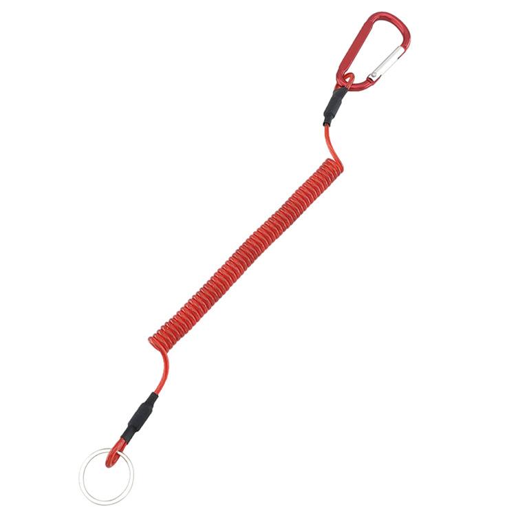 1Pc Mountaineering Buckle Wire Rope Fishing Gear Missed Rope Key Anti-lost Lanyard Retractable Fast
