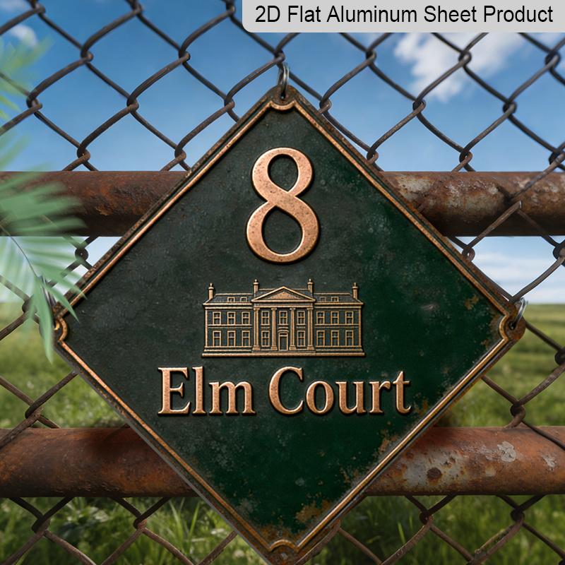 

2D Flat - 1pc, Courtyard Number Theme, Outdoor Decorative Gift for Father, Vintage Metal Sign, Suitable for Courtyard Entrance, Fence, Garden 20*20cm