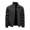 Giacca da Uomo con Collo Alto in Ecopelle Antivento Casual Grigio Nero Caffè M-3XL