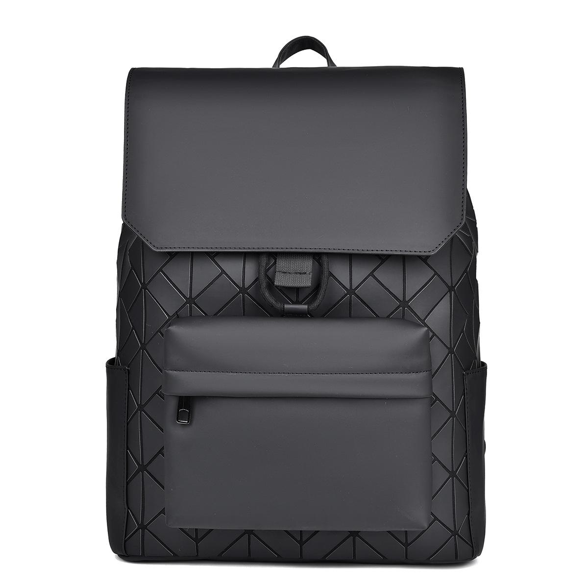Men s Trendy Casual Travel Backpack, High School Student Backpack, Cycling Reflective Personalized Versatile Backpack чёрный