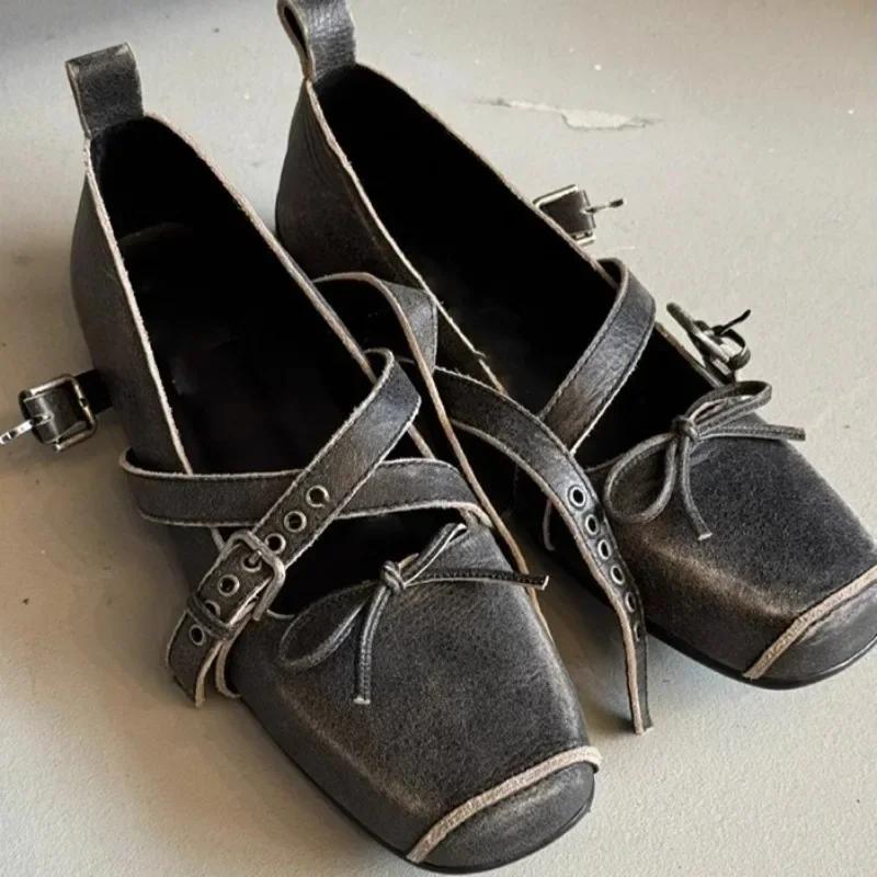 Móda Dámská Móda Jednoduché Boty Jaro Nové Čtvercová Špička Mělký Výstřih Motýlková Mašle Měkká Podrážka Protiskluzové Odolné proti Opotřebení Ploché Boty