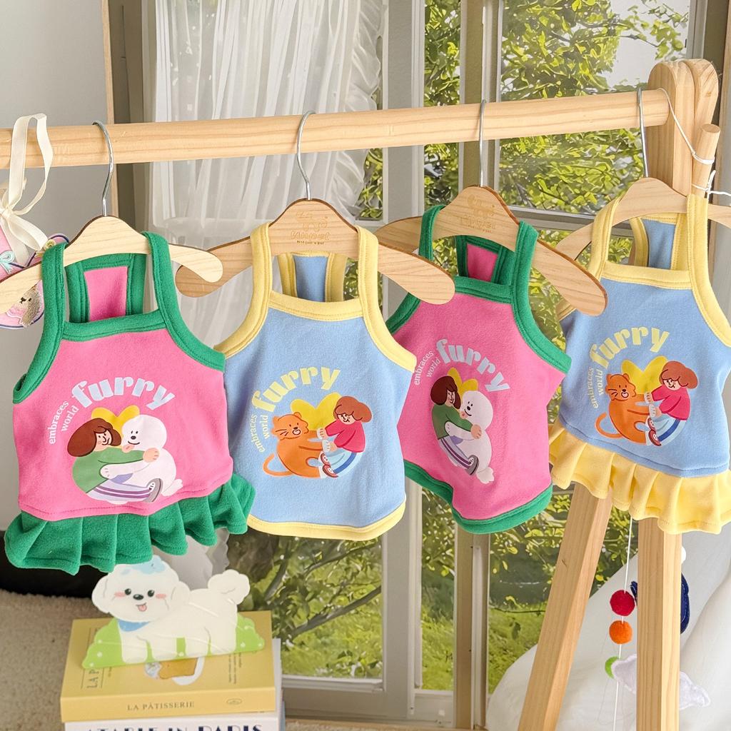 Pet Cat and Dog Clothes Summer Thin Teddy Bichon Frise Small Dog and Cat Spring and Summer Outfits Cute Halter Tops