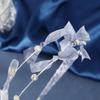 Double Rhinestone Pearl Bow Ribbon Headband Dark Blue Hair Bands Head Hoops For Women Retro Summer Simple Headbands Accessories