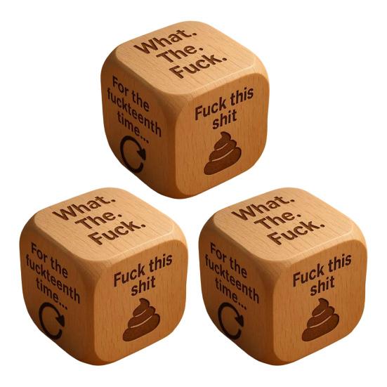 Office Stress-Relief Dice Funny Desk Work Dice Handmade Wooden Gag Gifts for Coworkers Workplace
