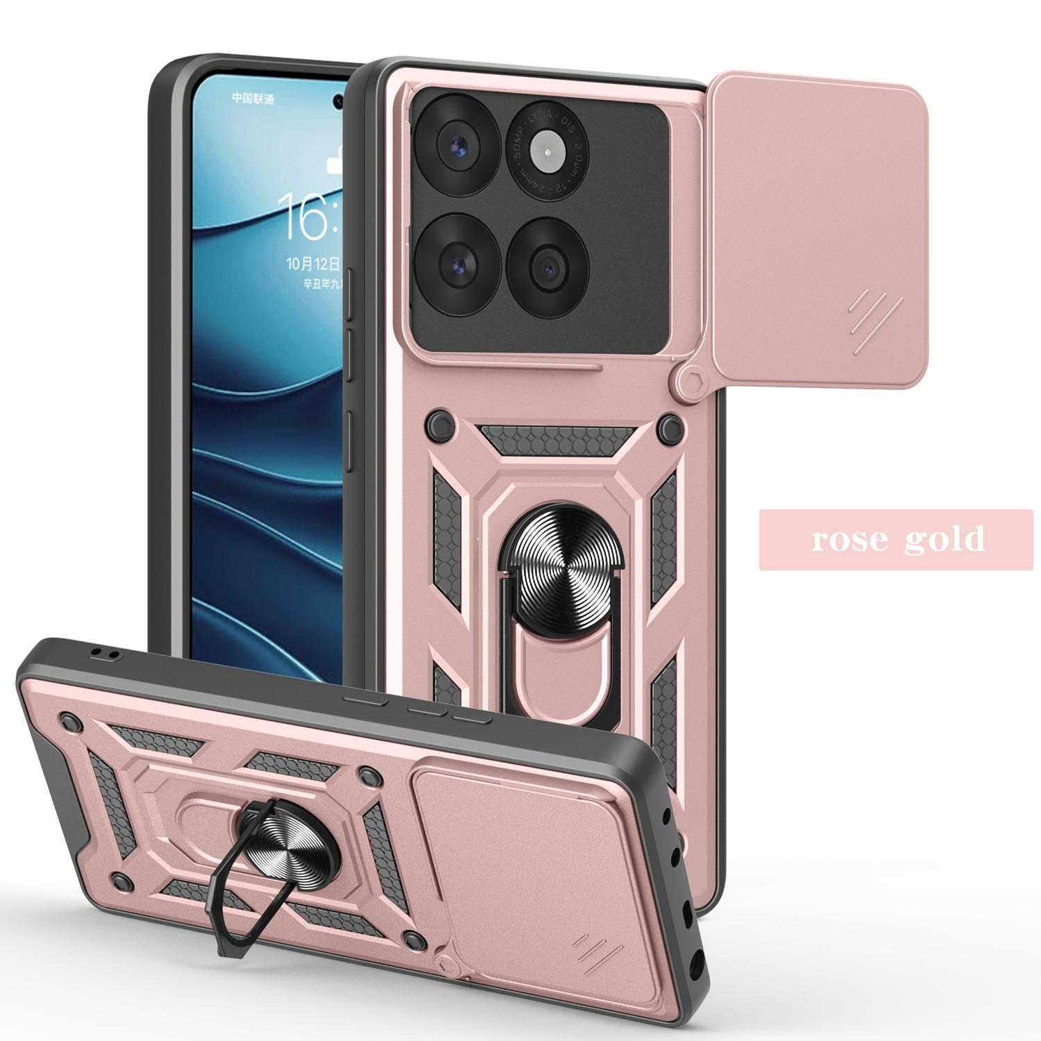 

Броньований чохол для Motorola Moto Edge 60 Fusion Кришка Захист об єктива з кільцем Магнітний тримач Coque Fundas Capa Motorola Edge 60 рожевий колір золота