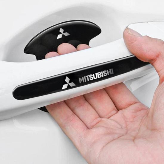 8pcs Black Car Door Handle Bowl Scratch Sticker Protector Film for Mitsubishi
