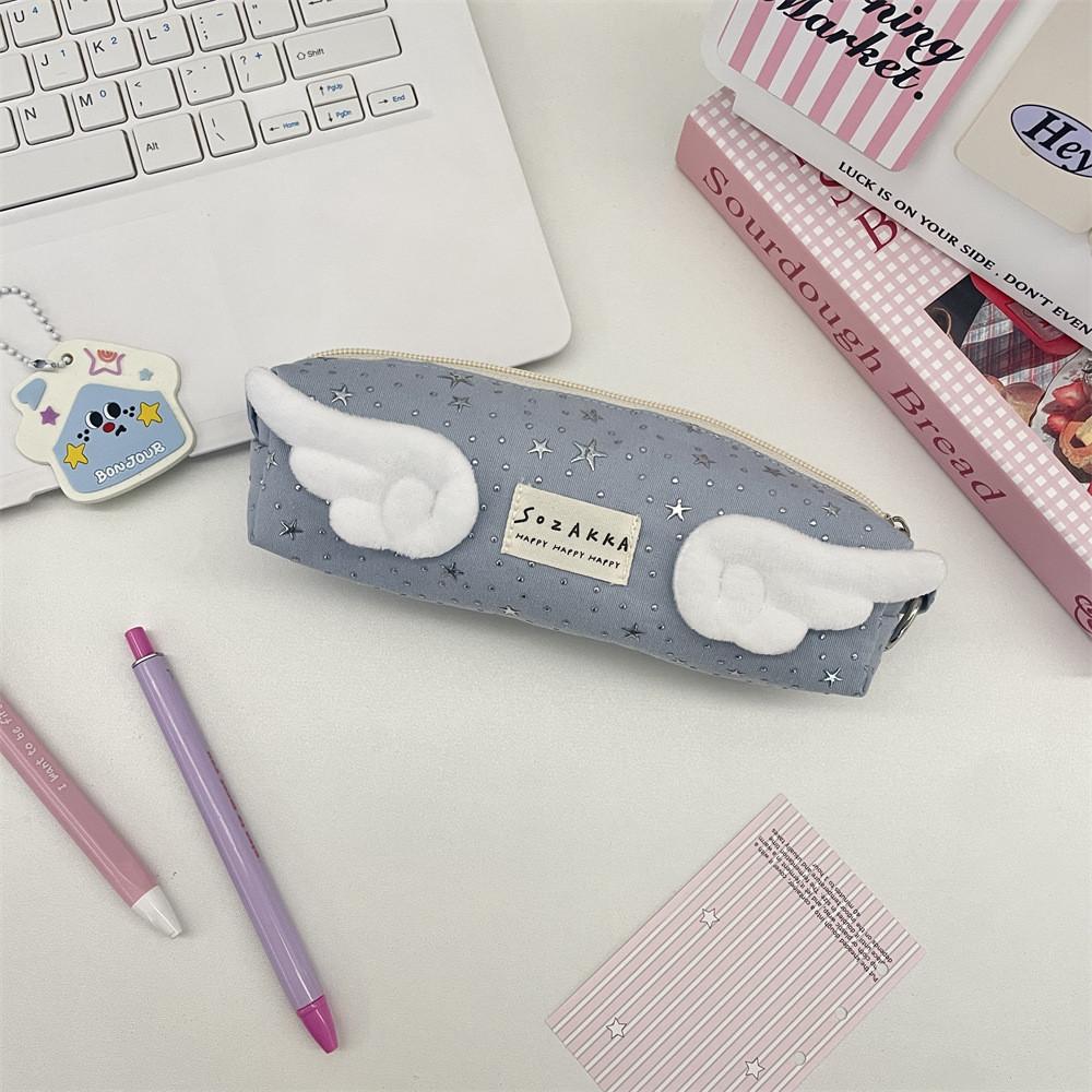 Angel Wings Star Pencil Case Large Capacity Storage Organizer For Students