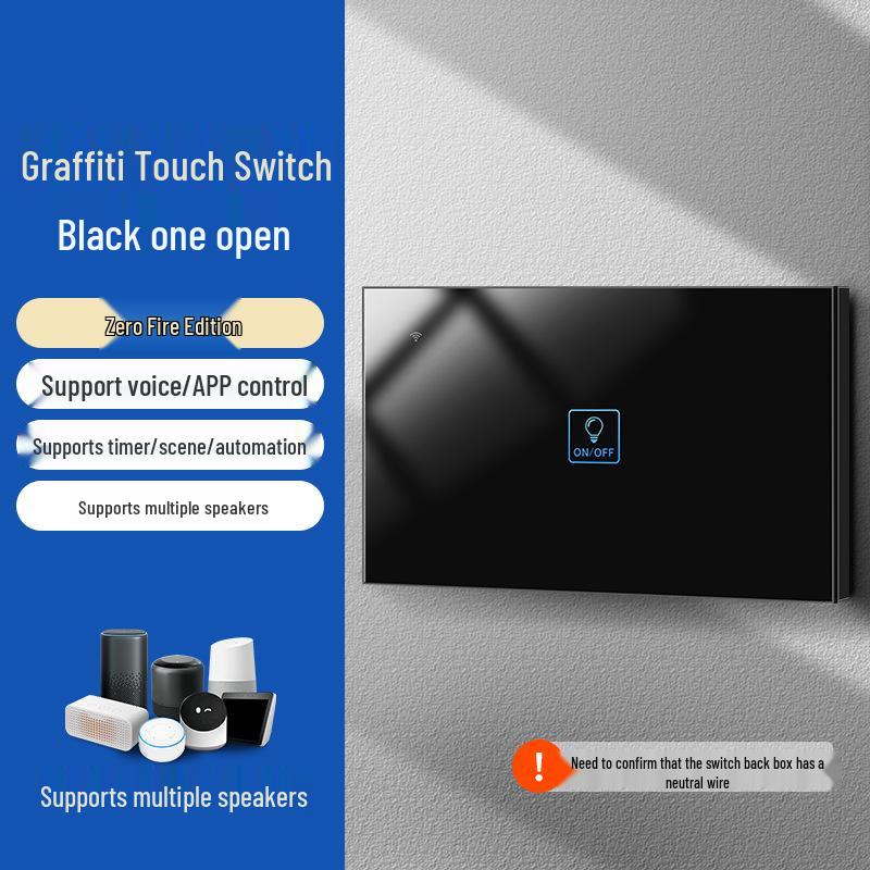 Graffiti Smart WiFi Wall Switch with Alexa & Google Voice Control, US/EU Specs, Touch Panel