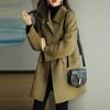 Collar Woolen Coat Women Autumn Winter Thickened Korean Version Slim Fit Slimming
