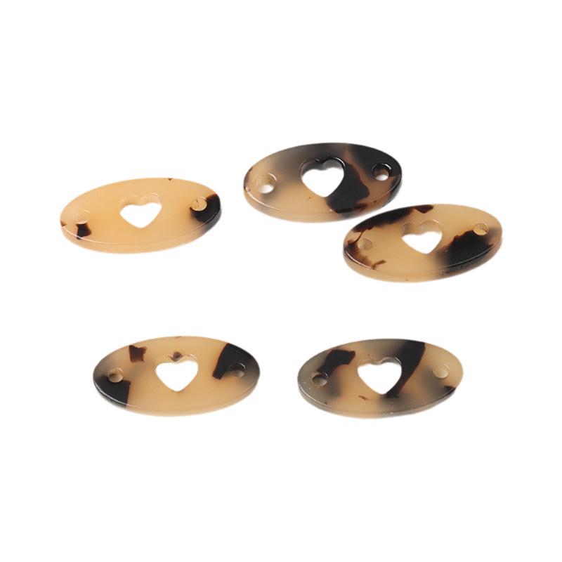 5pcs Resin Imitation Shell Love Oval Sign Sweater Cardigan Hat Clothing Decoration Tortoiseshell Button Buttons