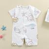 Newborn Cotton Short Sleeve Summer Romper: Open-Front Bodysuit for Boys & Girls