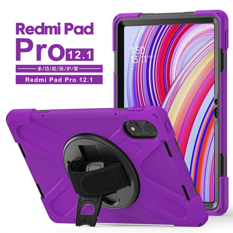 Shockproof 360 Rotation Stand Case Cover for Redmi Pad Pro 12.1 Inch Xiaomi Poco Pad 12.1 Inch with Strap Shoulder Strap