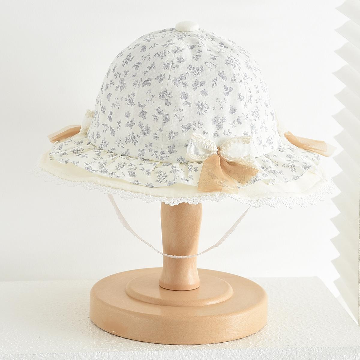 

Spring and Autumn Floral Sunshade Hat for Baby Girls - Sweet, Thin, Sun Protection Fisherman Style 46-48 cm цветочный/фиолетовый