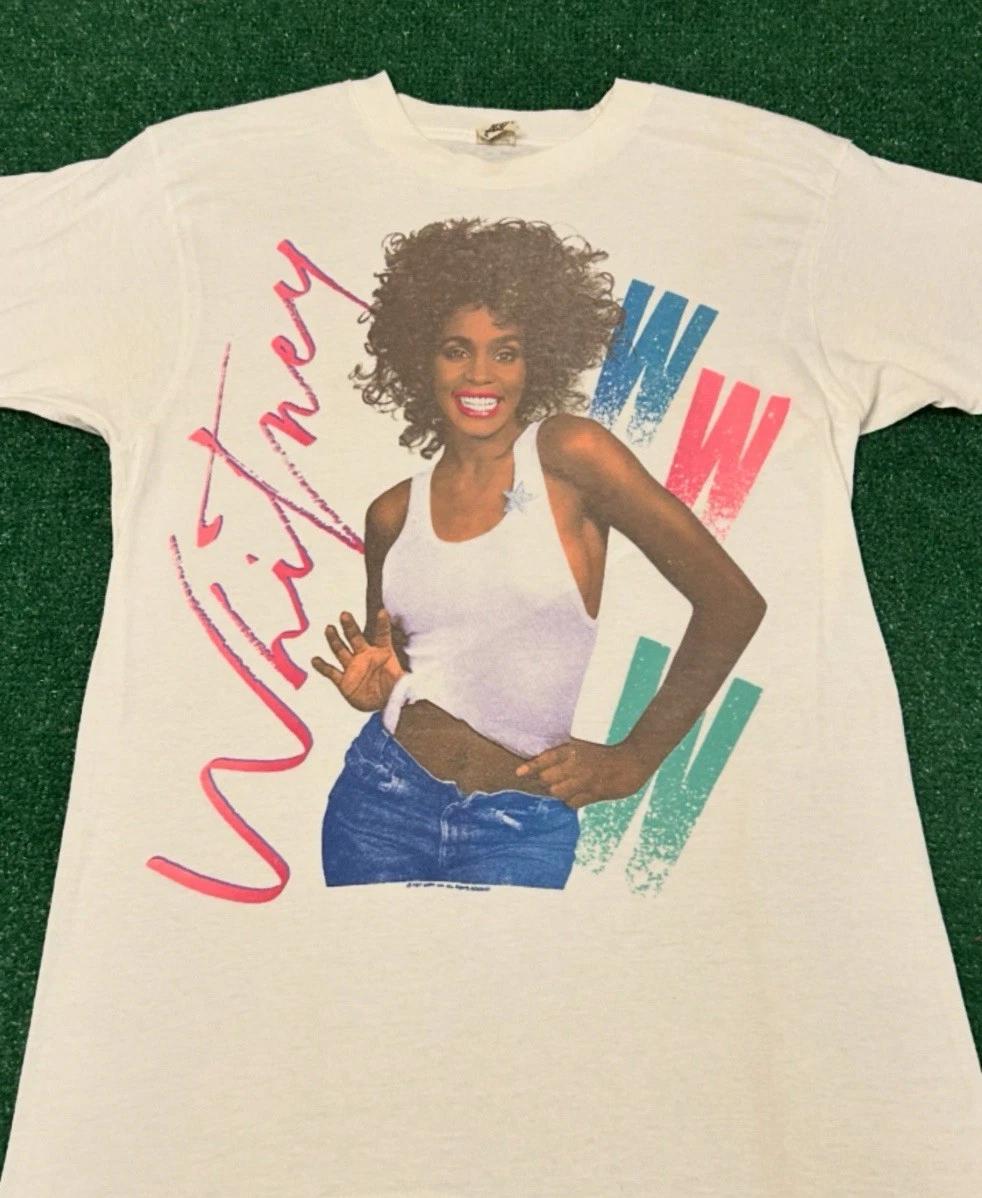 Vintage 80s 90s Whitney Houston Original Rap Tee 1987 VTG Shirt Size Medium USA S
