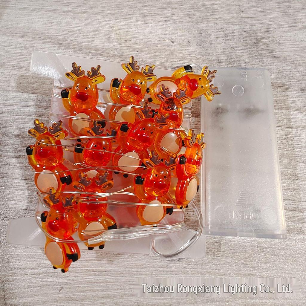 LED Christmas String Lights - Santa, Candy Cane & Snowman Designs with Battery Box, Copper Wire Decoration