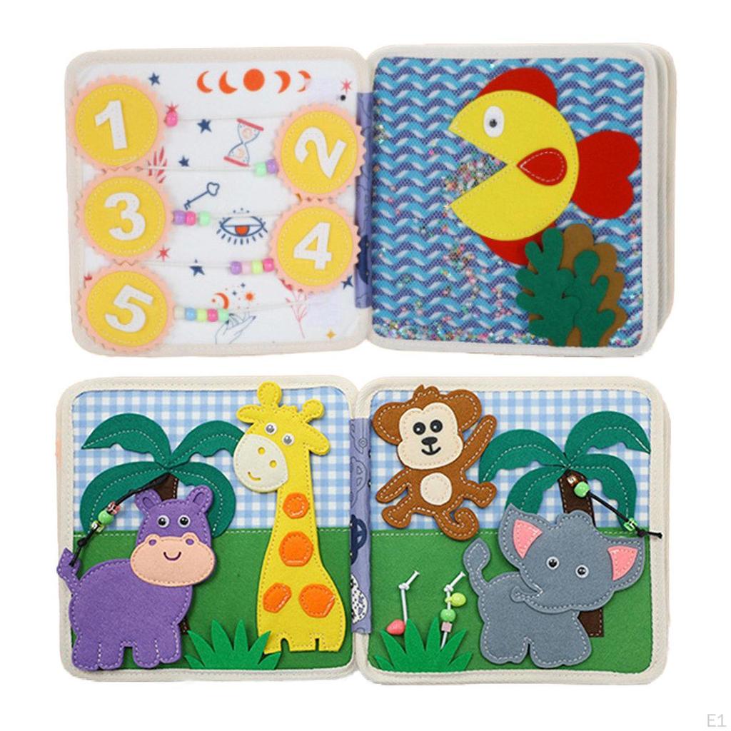 Książka aktywności Kształt tkaniny Rozwojowy Zwierzę Przedszkole Filc Cichy Miękki Dziecko dla