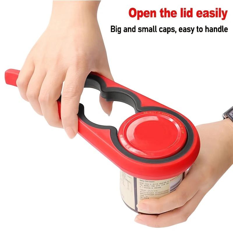 Four in one bottle opener, can opener, anti slip bottle cap twisting tool