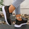 Foreign trade women's flat-bottomed casual sports single shoes 2025 new round head large size lace-up fashion mesh shoes