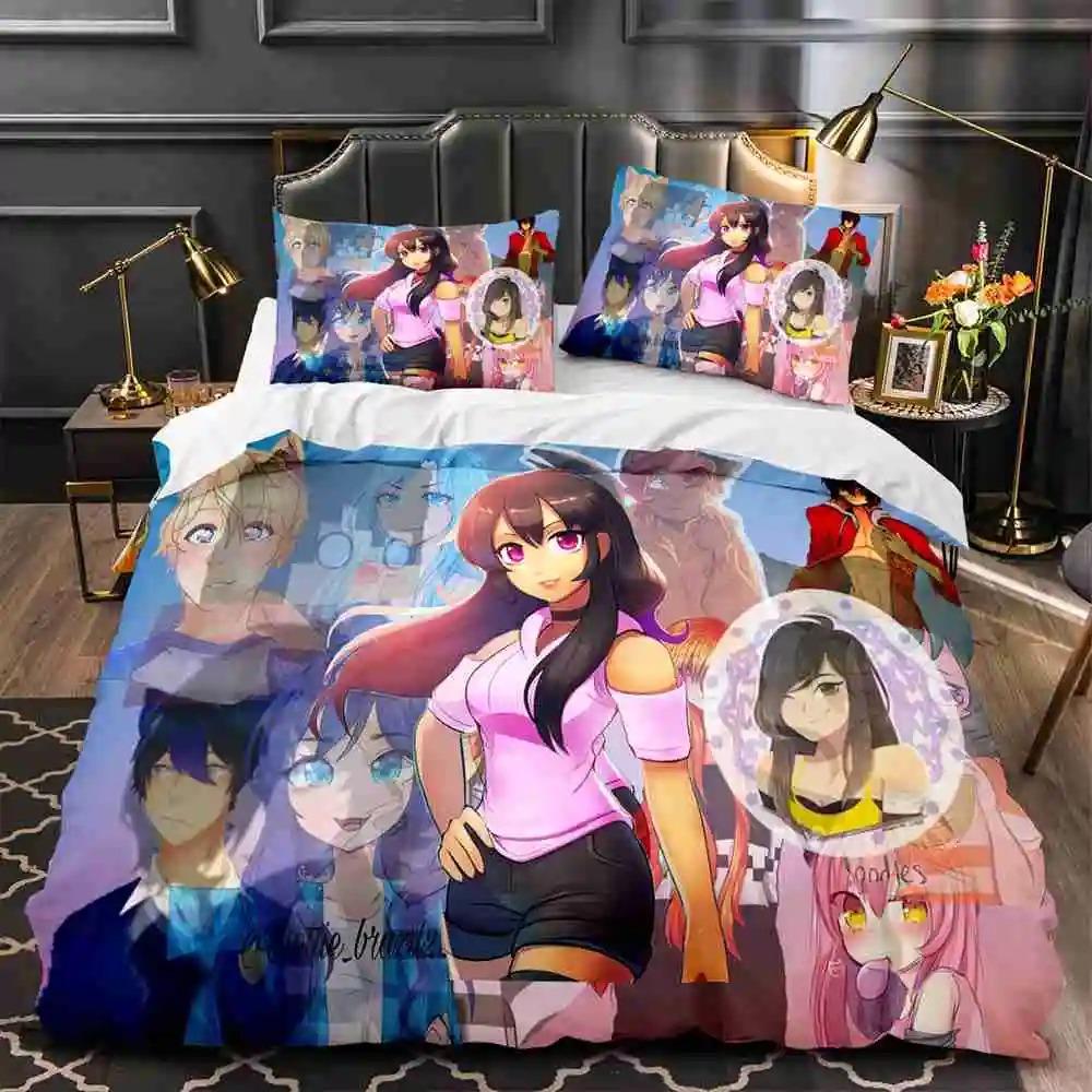 Horké povlečení APHMAU Jednolůžko Jednolůžko Plná Královna Rozměr Král Rozměr Velikost Hra APHMAU Přehoz na postel Děti Dětský pokoj Dekorace Herní