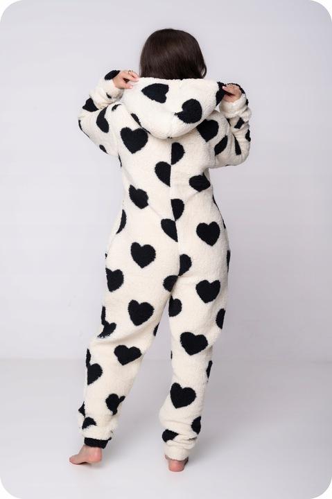 PYJAMAS ONESIE Kigurumi Overall Kostüm Kostüm SCHWARZE HERZEN [ONESIE1]
