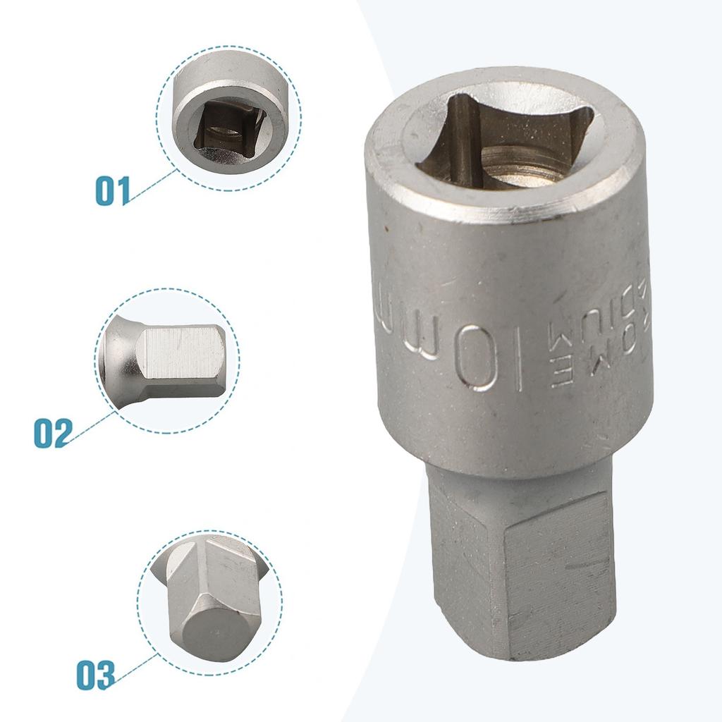 Oil Sump Drain Socket Wrench  Square Oil Sump Drain Plug Key Tool Remover 3/8 Drive Auto Repairing Gearbox Screw Wrench